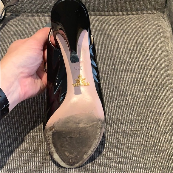 Prada patent leather peep toe sling back - Picture 4 of 6